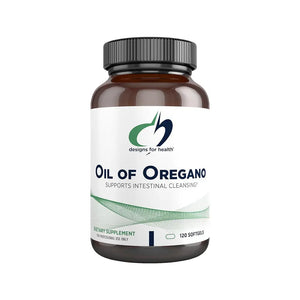 Designs for Health Oil of Oregano supplement bottle, 120 softgels, dietary support