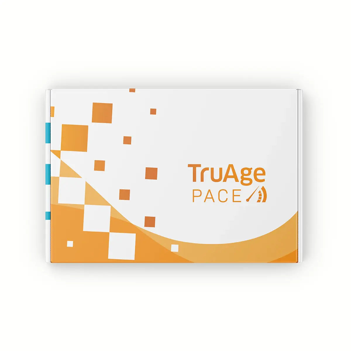 TruAge PACE test kit box with orange geometric design, Emagene Life functional medicine